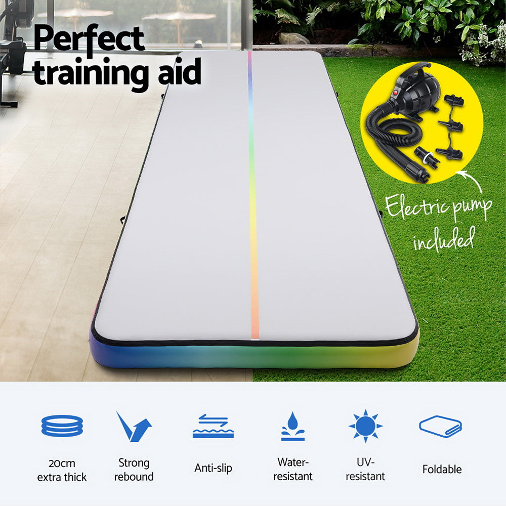 Everfit 6M Air Track Mat W/ Pump Colourful