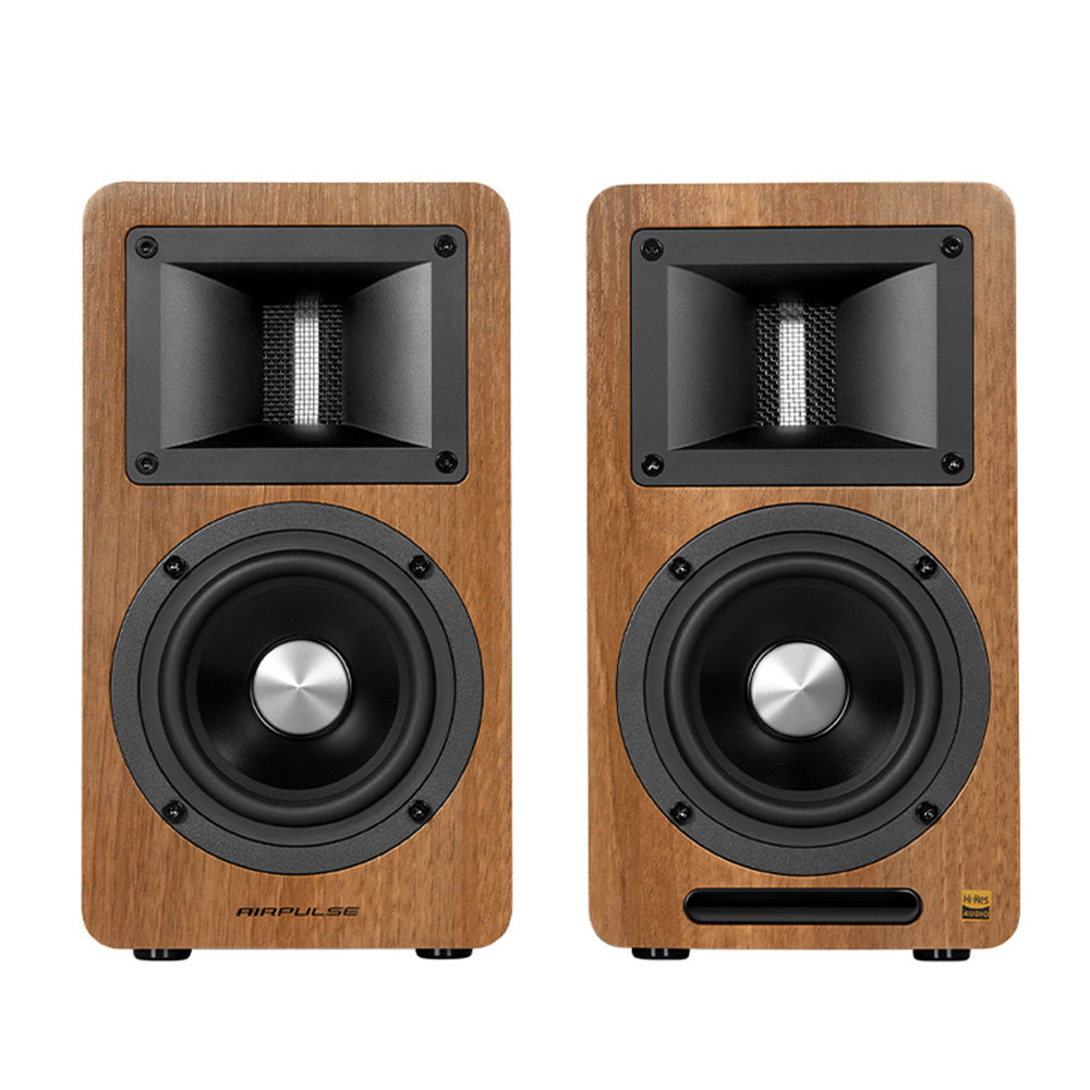 Airpulse A80 Active Bookshelf Speaker System - Walnut