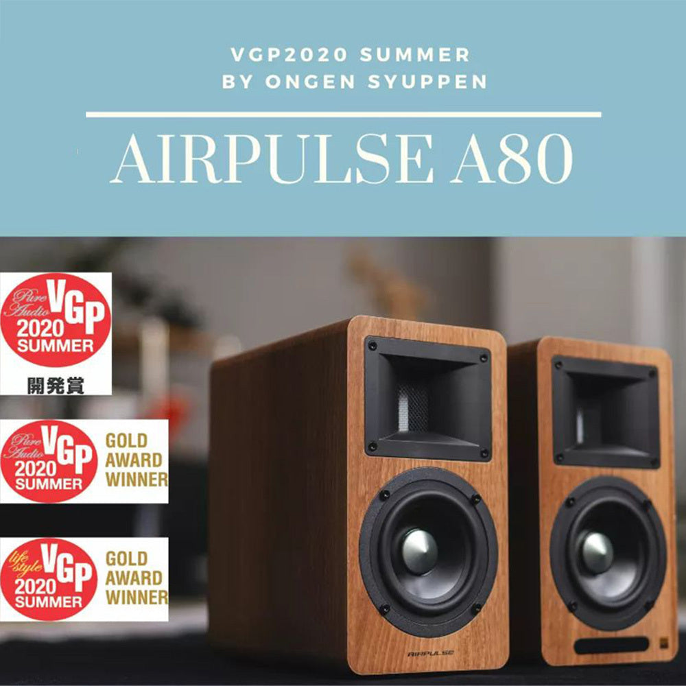 Airpulse A80 Active Bookshelf Speaker System - Walnut