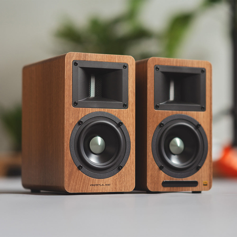 Airpulse A80 Active Bookshelf Speaker System - Walnut