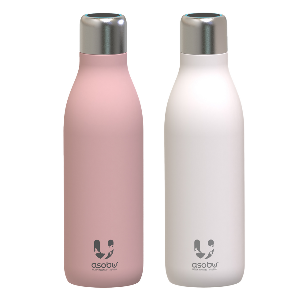 Asobu UV Light Hydro Bottle Duo Set - Pink &amp; White