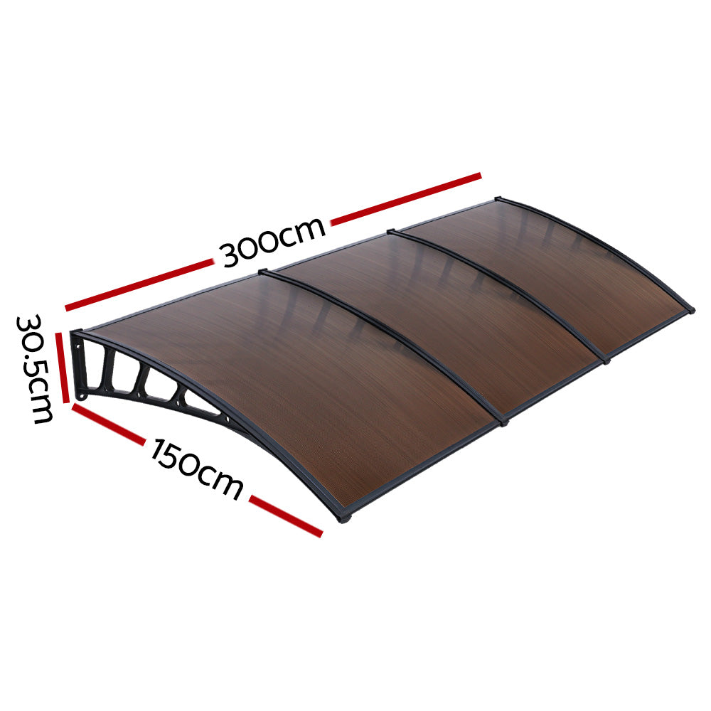 Instahut 1.5x3M DIY Awning - Brown