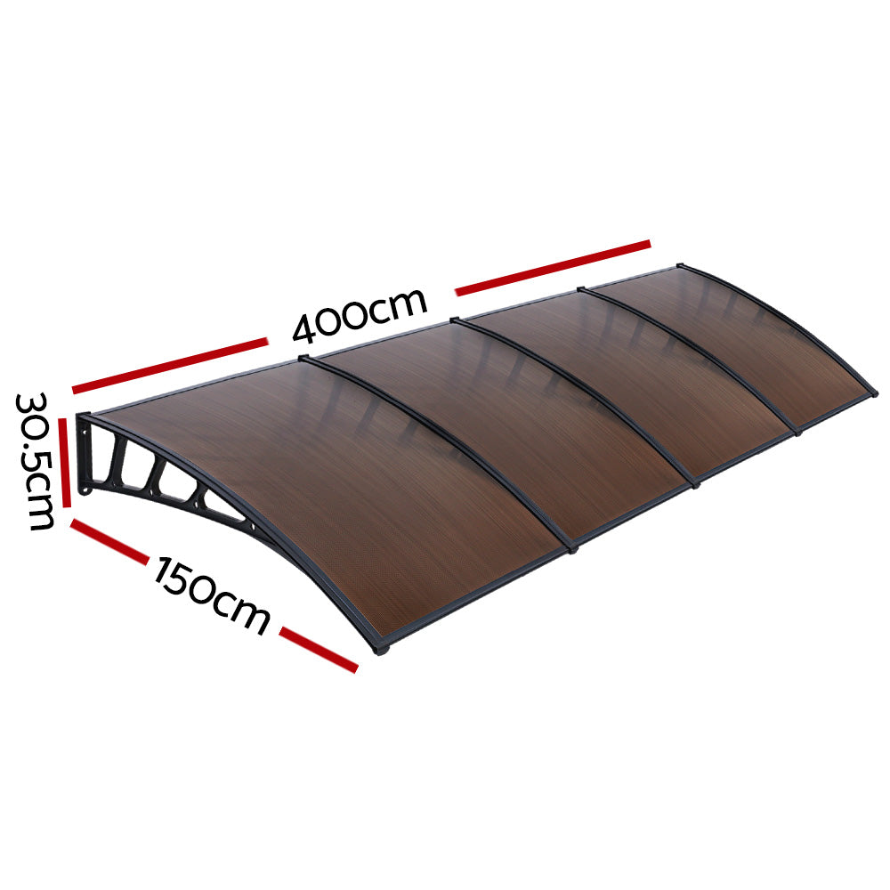 Instahut 1.5x4M DIY Awning - Brown