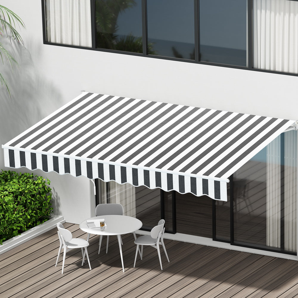 Instahut Retractable Awning 3Mx2.5M - Grey White