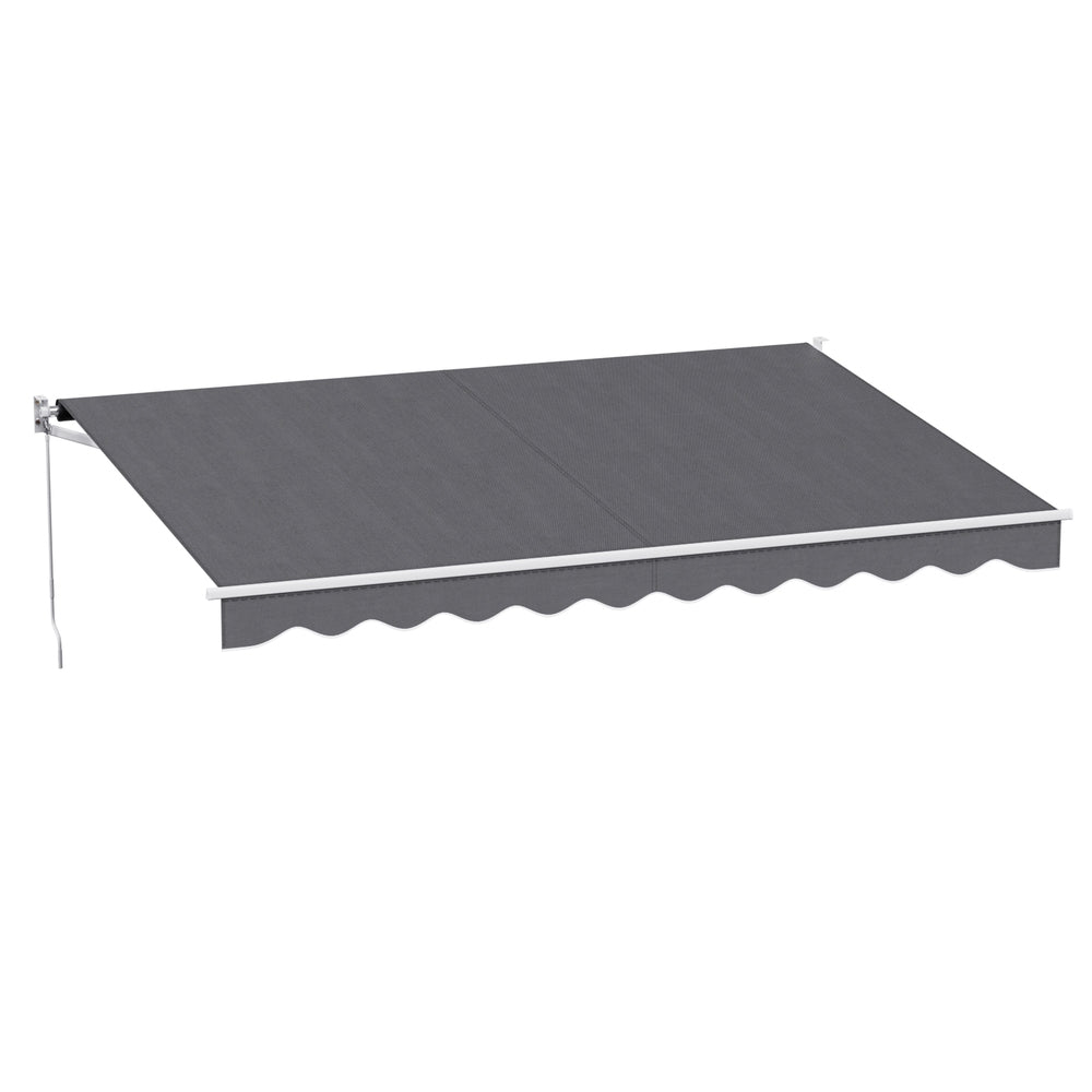 Instahut Retractable Folding Arm Awning 4.5Mx3M Grey