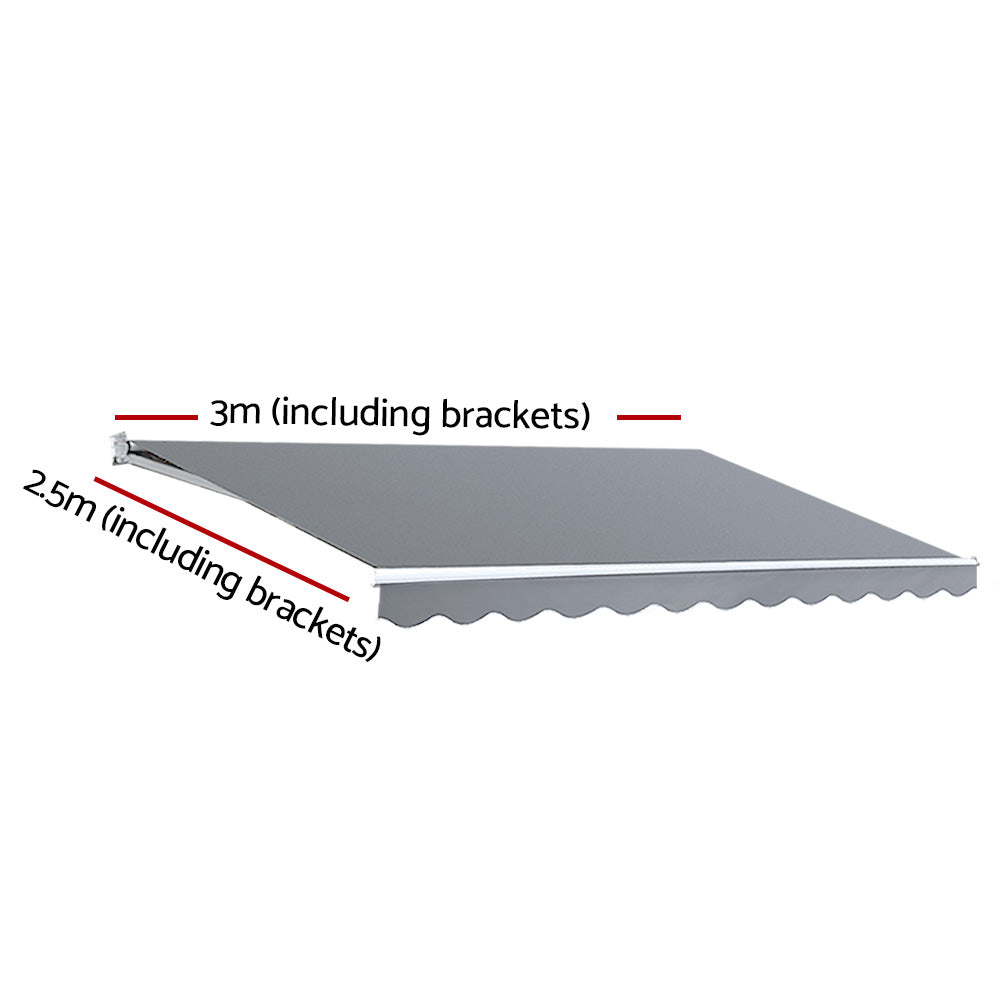 Instahut Retractable Awning Motorised Sunshade 3X2.5M