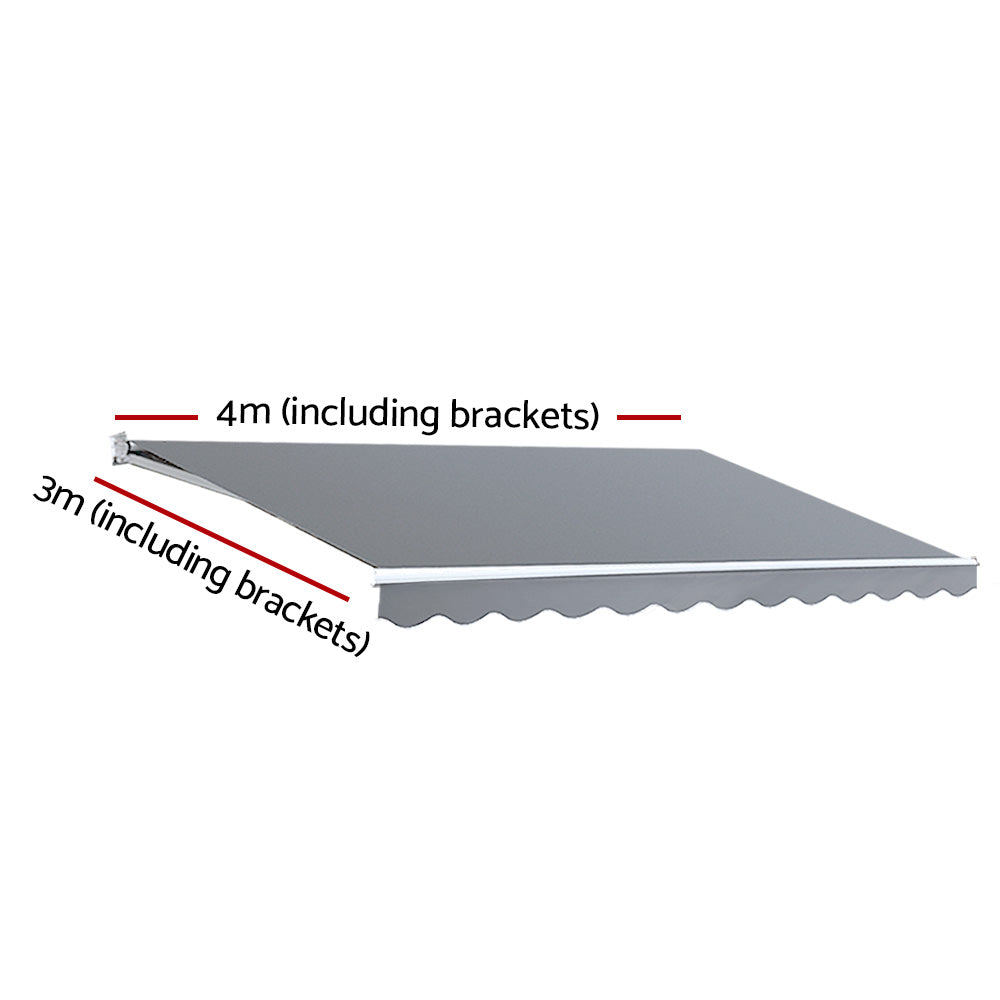 Instahut Retractable Awning Motorised Outdoor Sunshade 4X3M