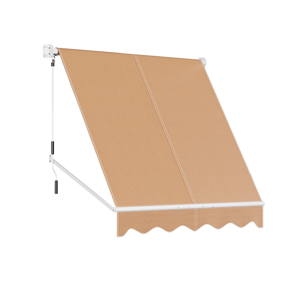 Instahut Retractable Fixed Pivot Arm Awning 2.1X2.1M Beige