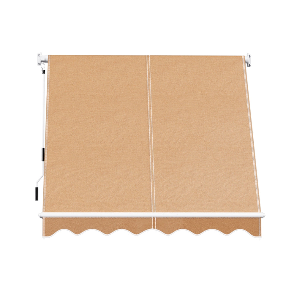 Instahut Retractable Fixed Pivot Arm Awning 2.1X2.1M Beige