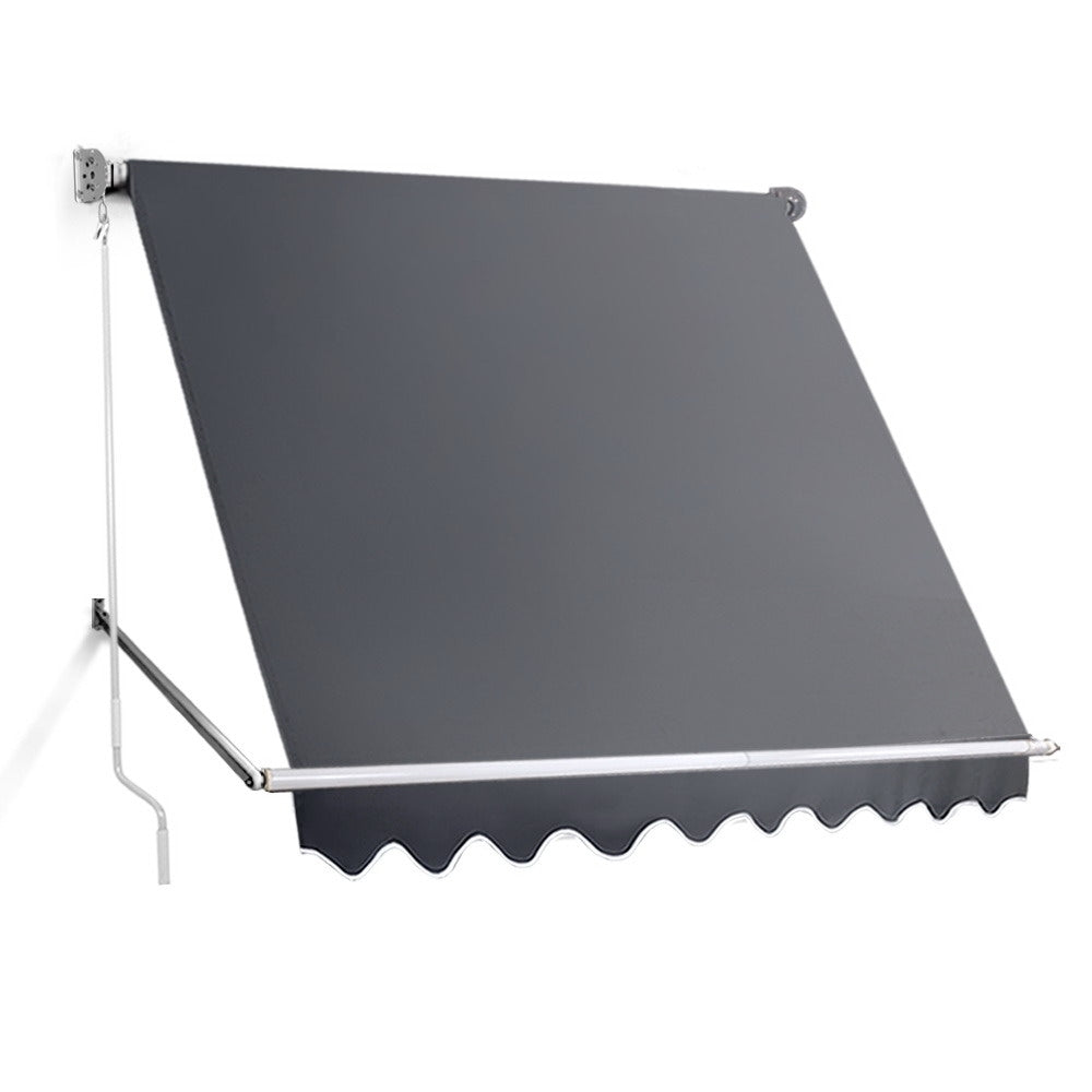 Instahut Window Fixed Pivot Arm Awning 2.4X2.1M