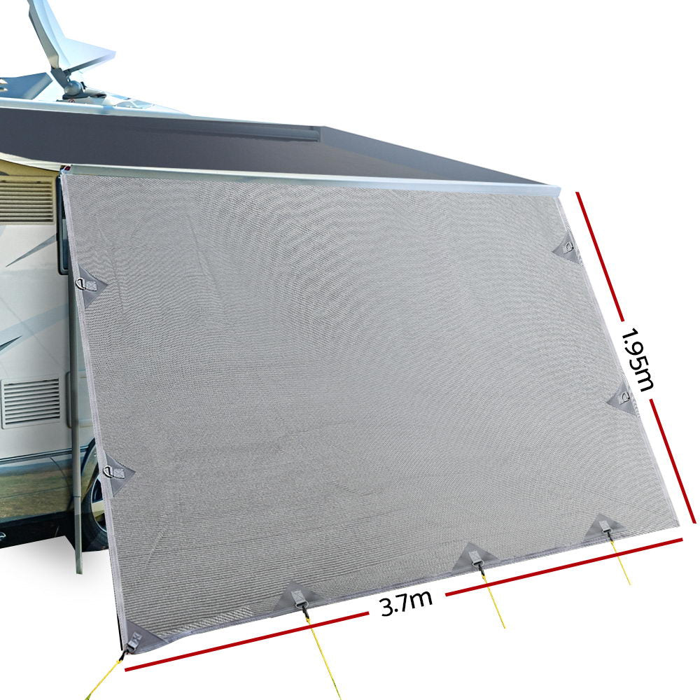 Weisshorn 3.7M Caravan Privacy Screen Roll Out Awning