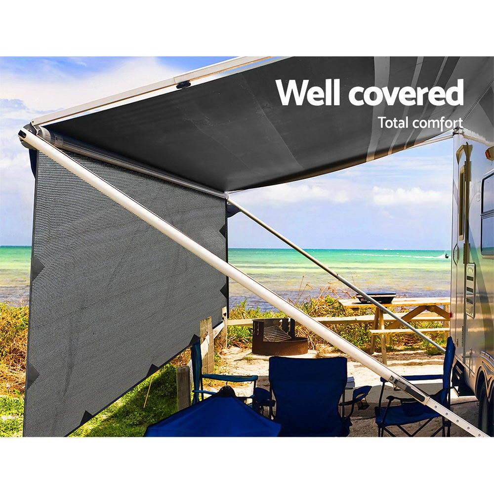 Weisshorn 3.7M Caravan Privacy Screen Roll Out Awning