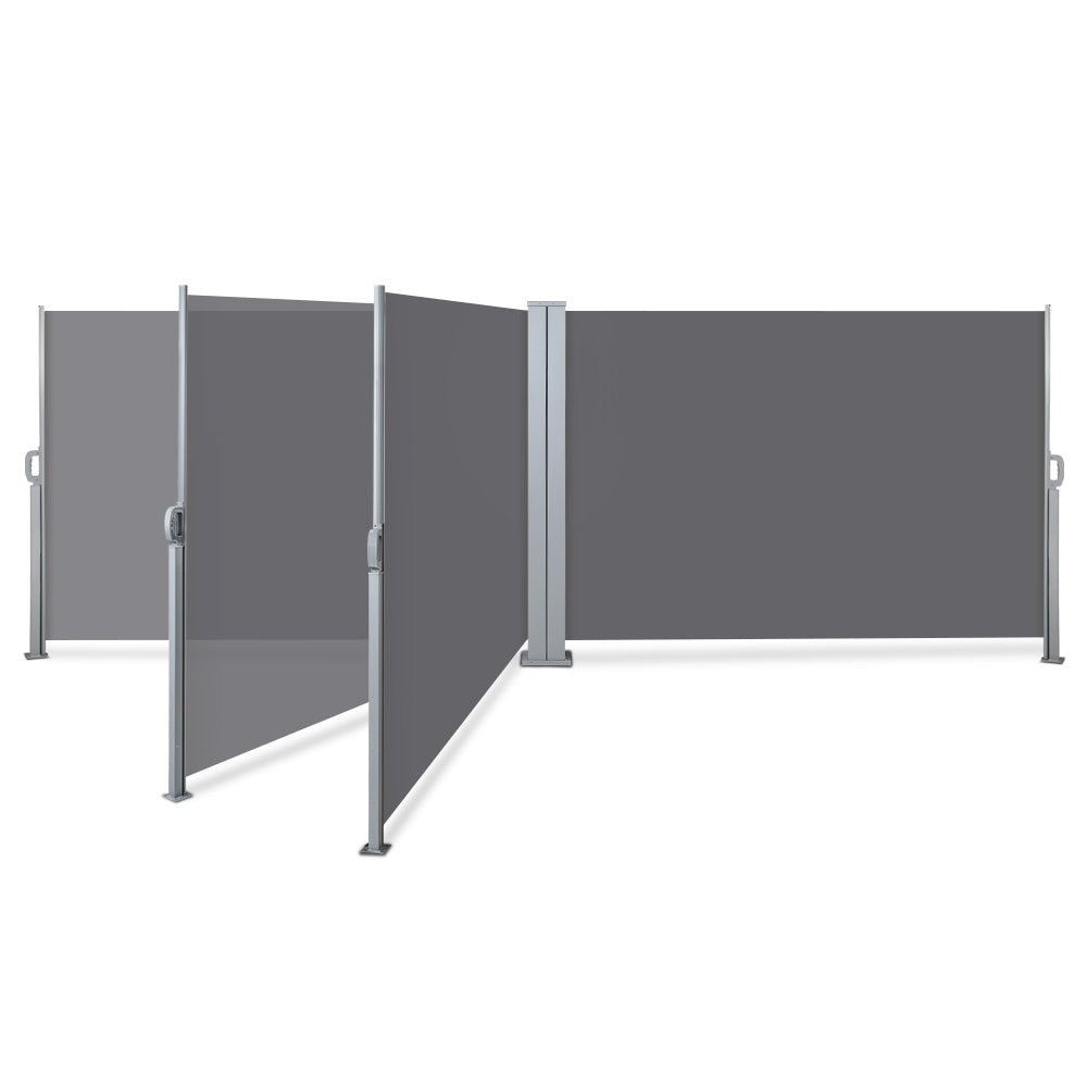 Instahut 1.8X6M Retractable Double Side Awning Grey