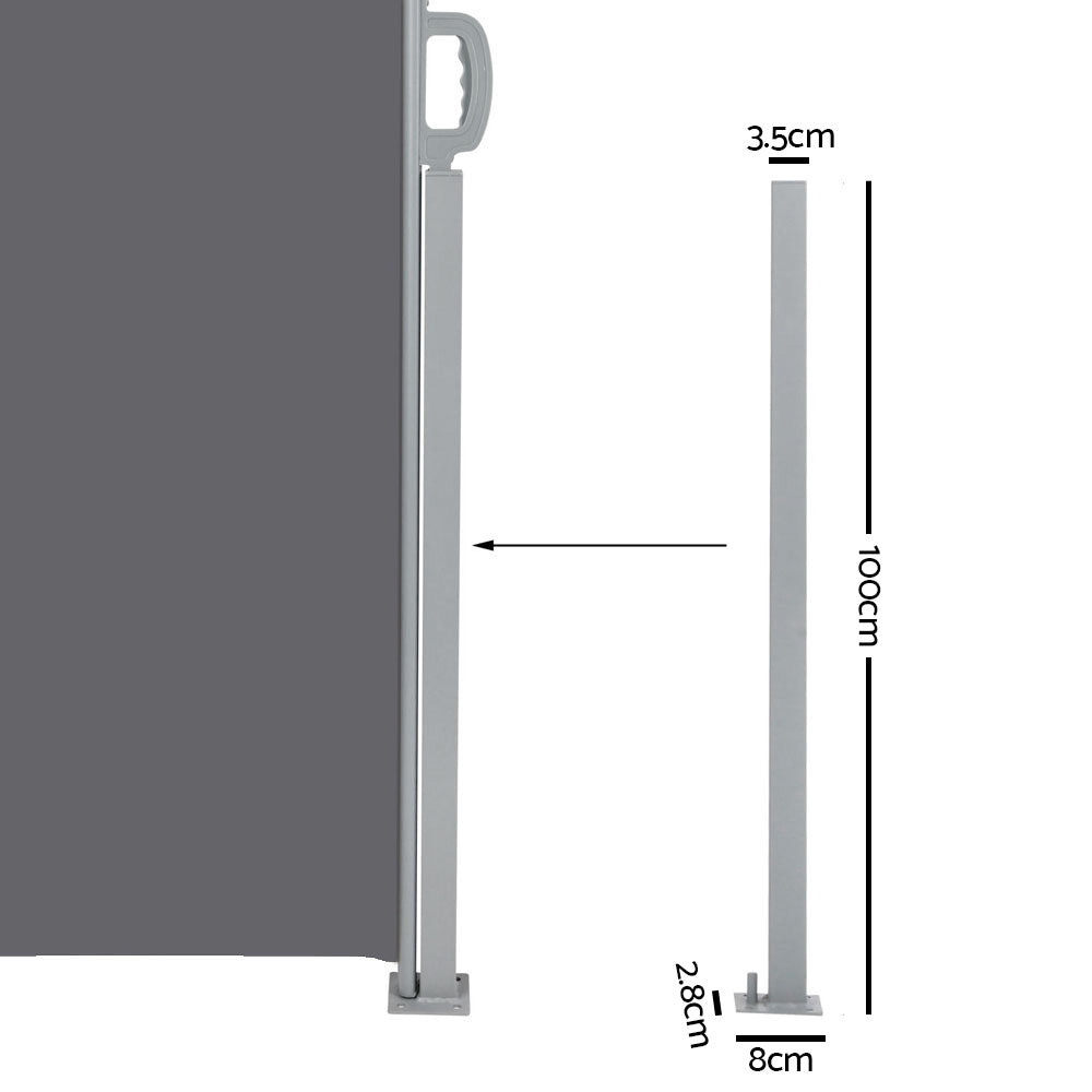 Instahut 2 X 6M Retractable Double Side Awning Grey