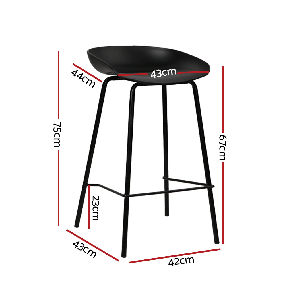 Artiss 4x Bar Stool Chairs Metal Black