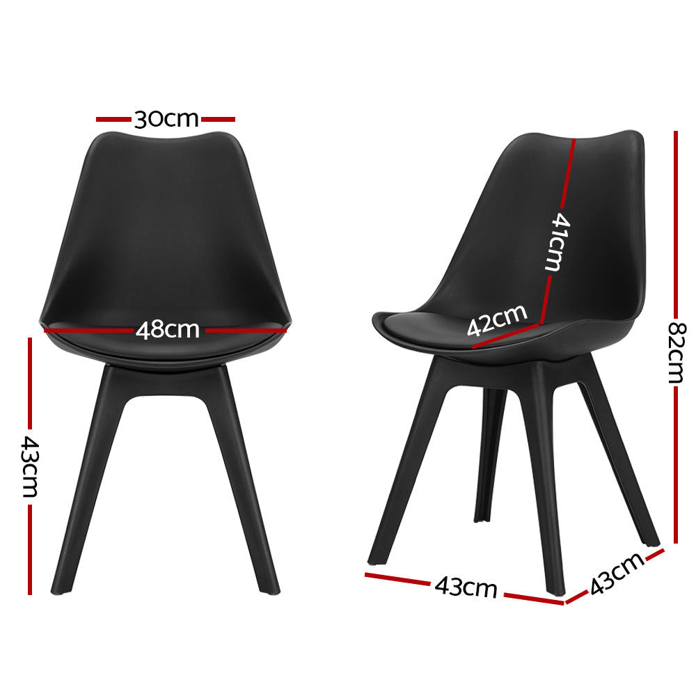 Artiss 4x Dining Chairs Padded Black