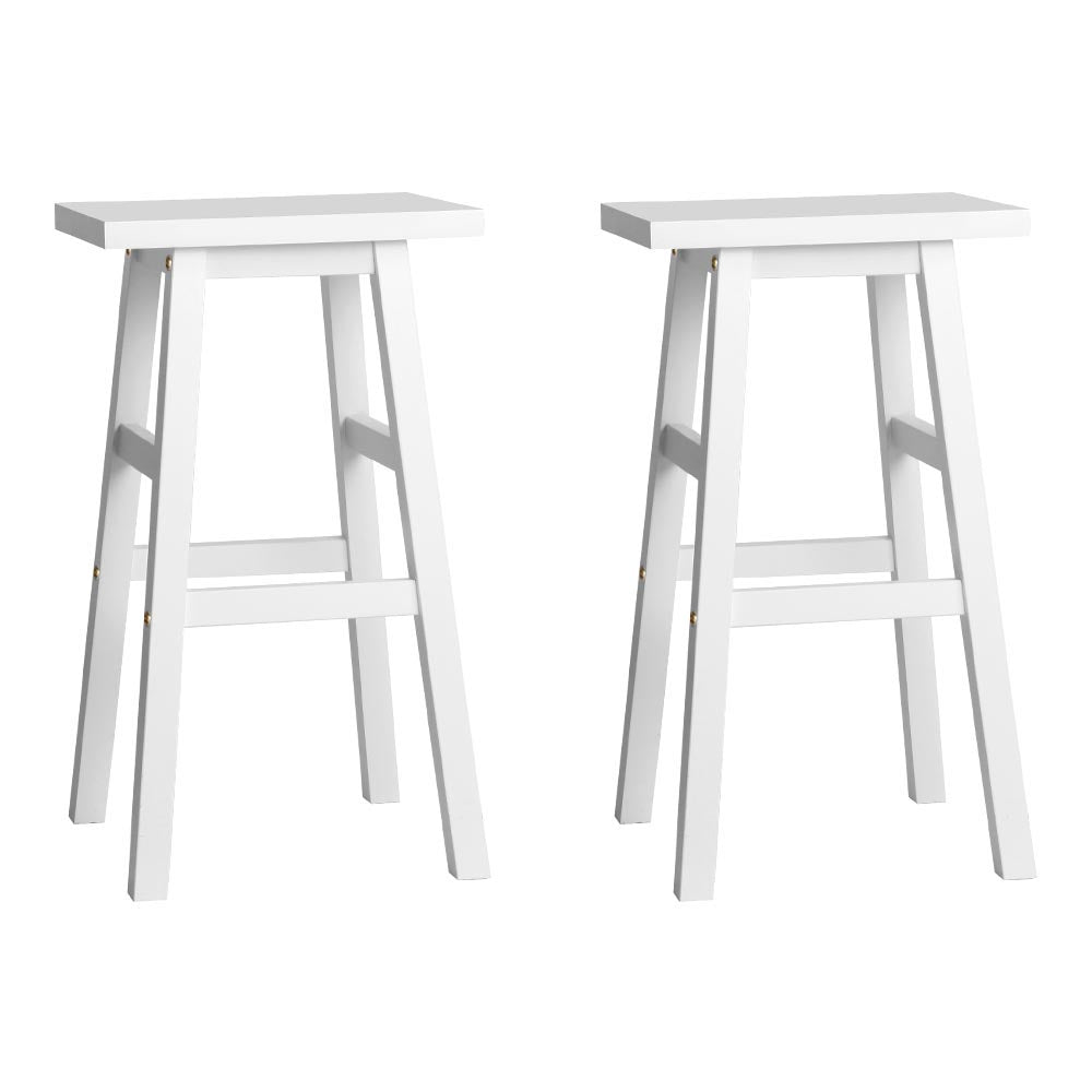 Artiss 2x Wooden Kitchen Bar Stools White