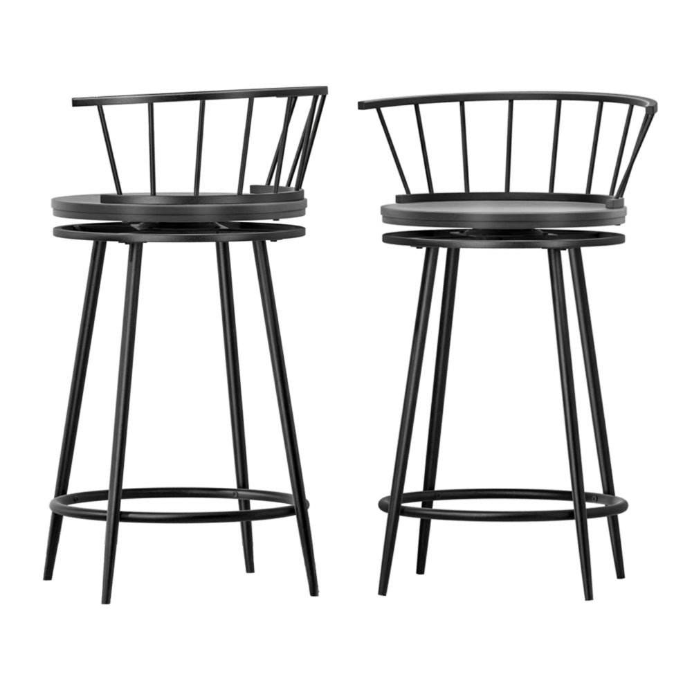 Artiss Bar Stools Metal Swivel Chairs x2