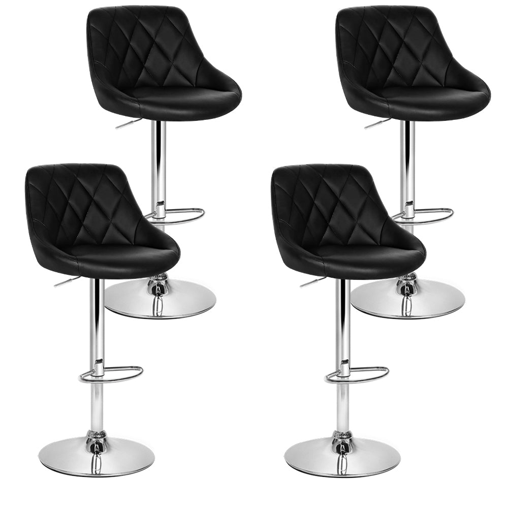 Artiss 4x Swivel Bar Stool PU Leather Gas Lift Black