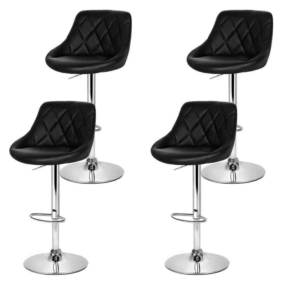 Artiss 4x Swivel Bar Stool PU Leather Gas Lift Black