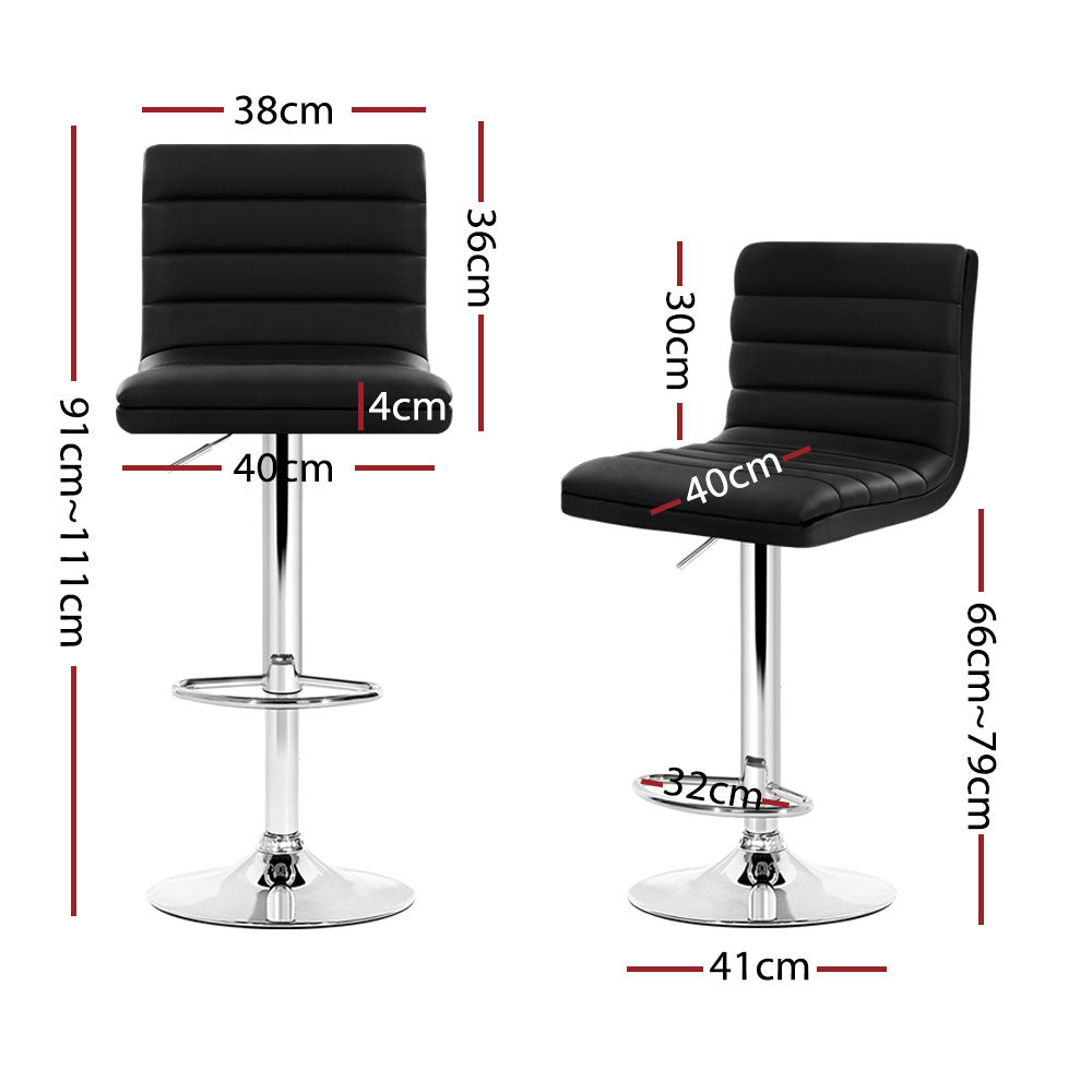 Artiss 4x ARNE Swivel Bar Stool Black Gas Lift