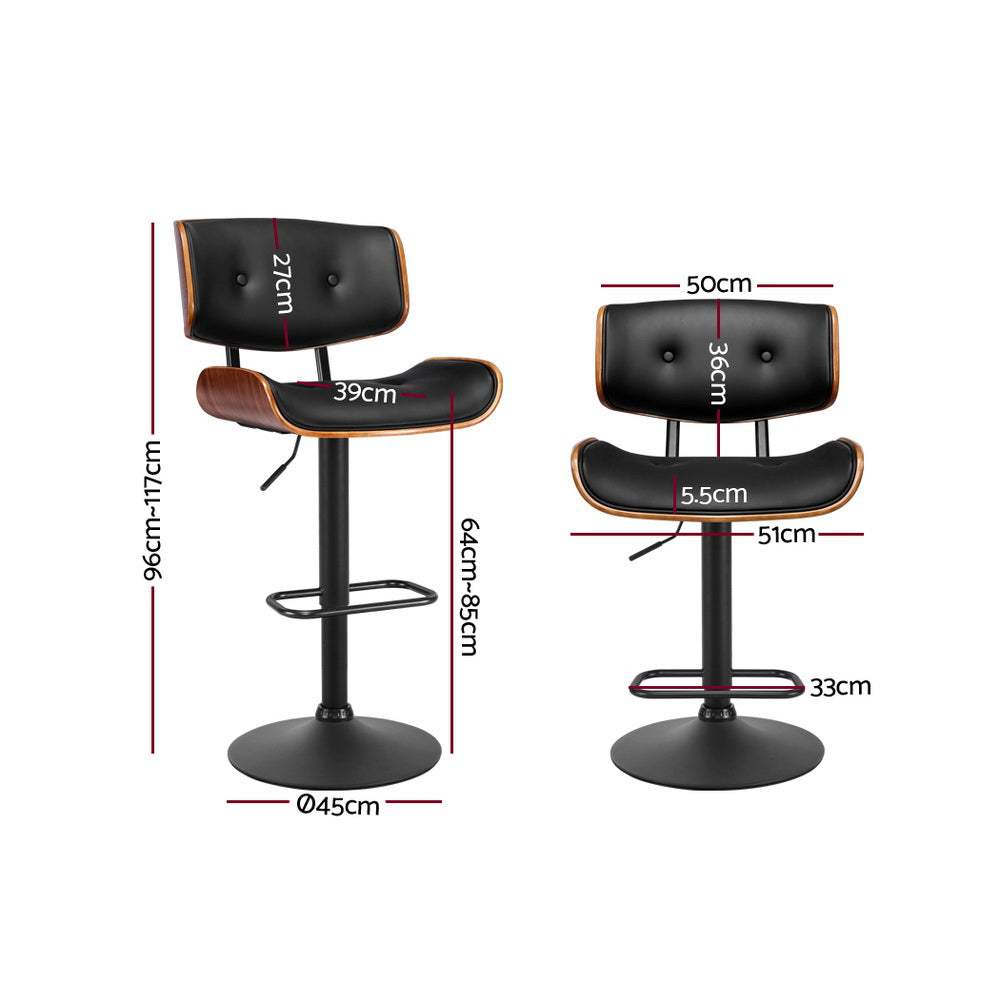 Artiss 2x Bar Stools Kitchen Swivel Chairs