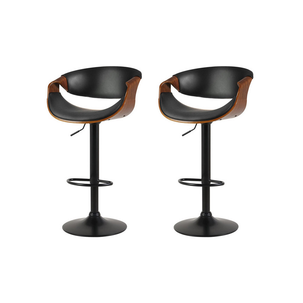 Artiss 2x Bar Stools Swivel Leather Chairs