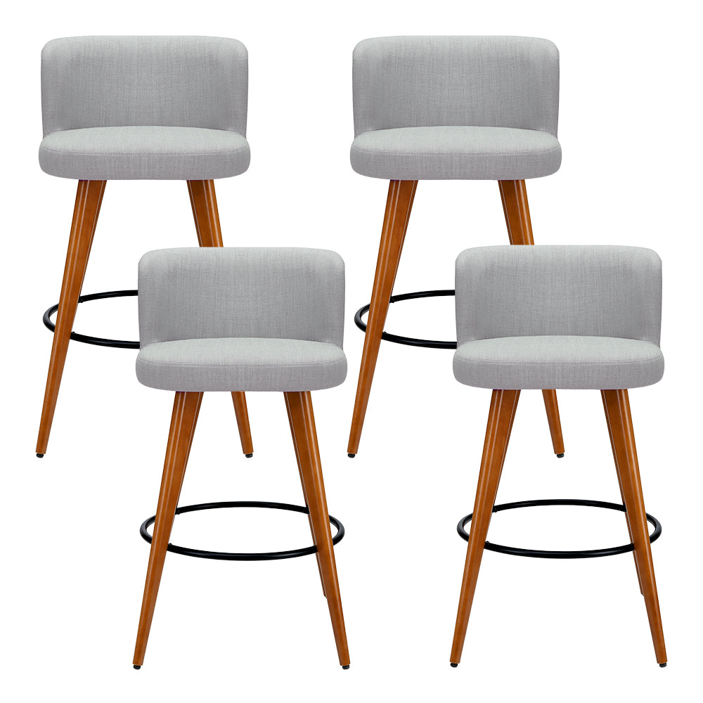 Artiss 4x Wooden Bar Stools Grey