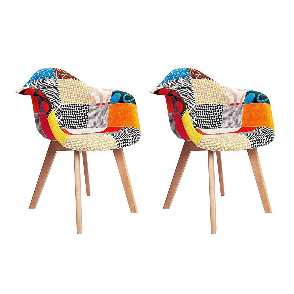 Artiss 2x Retro DAW Fabric Dining Chairs