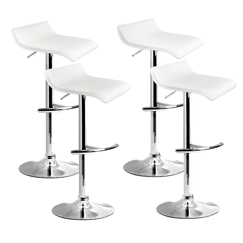 Artiss 4x SENA Swivel Bar Stool Leather Gas Lift White