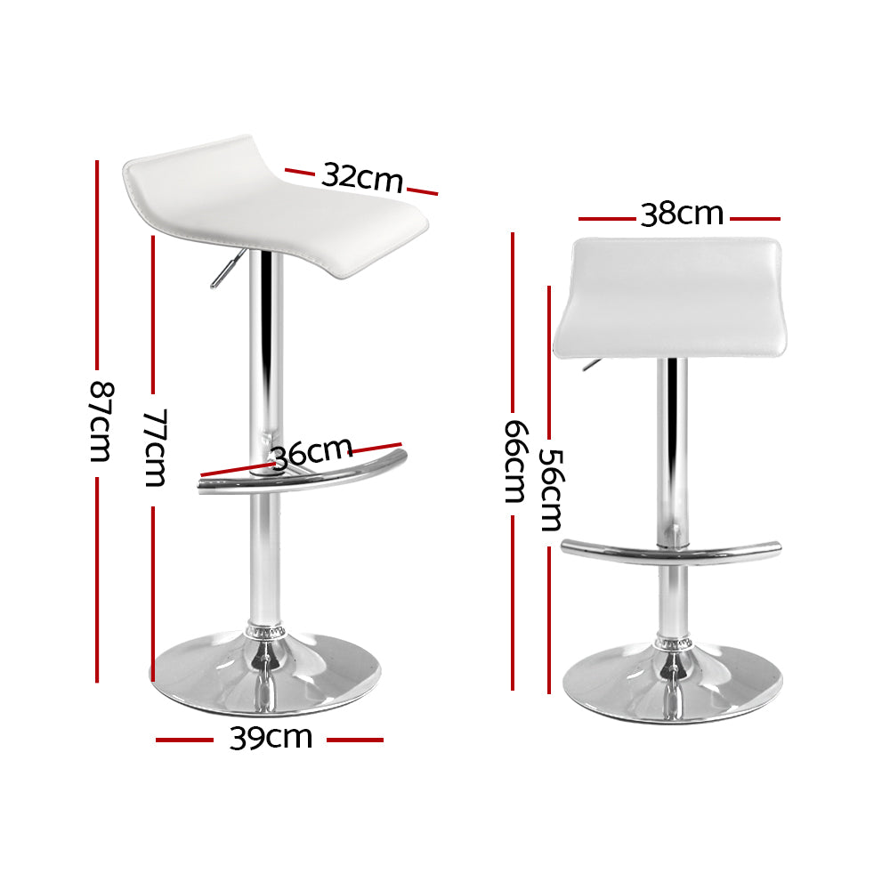 Artiss 4x SENA Swivel Bar Stool Leather Gas Lift White