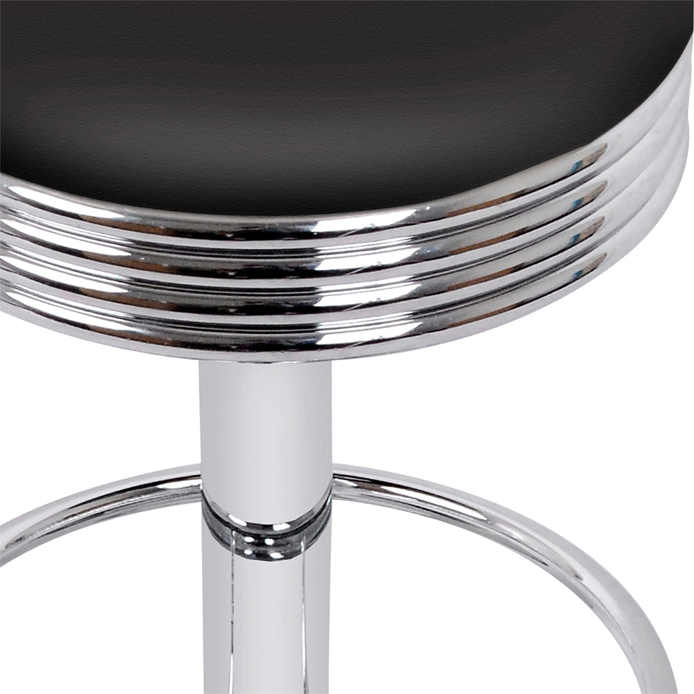 Artiss 2x Gas Lift Swivel Bar Stools Silver