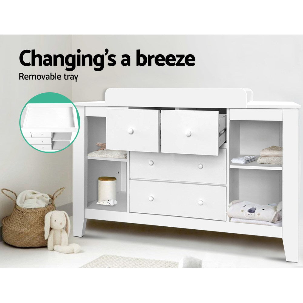 Keezi Baby Change Table Tallboy Cabinet White