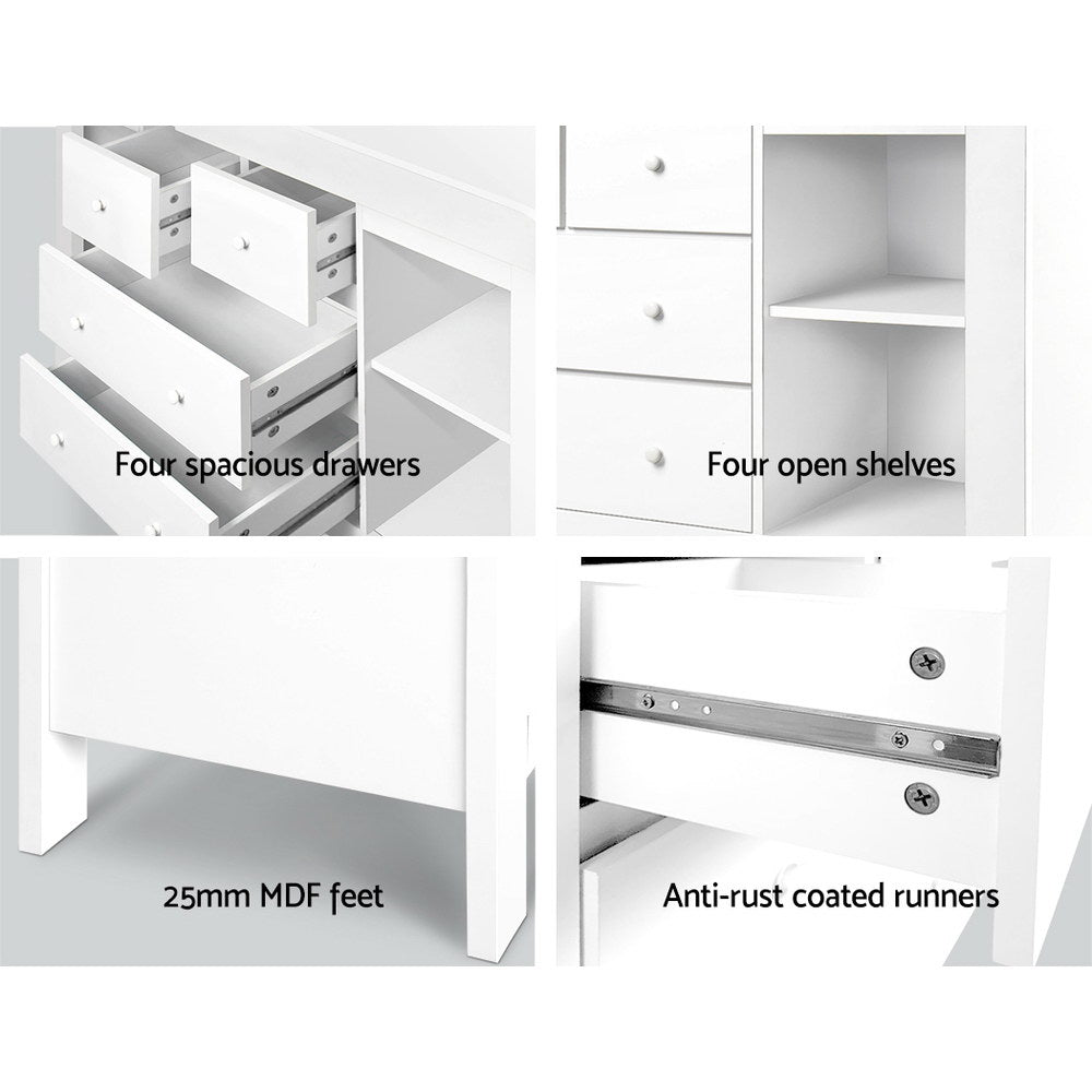 Keezi Baby Change Table Tallboy Cabinet White