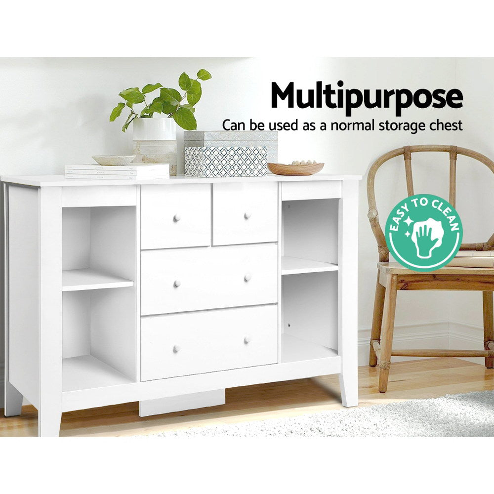 Keezi Baby Change Table Tallboy Cabinet White