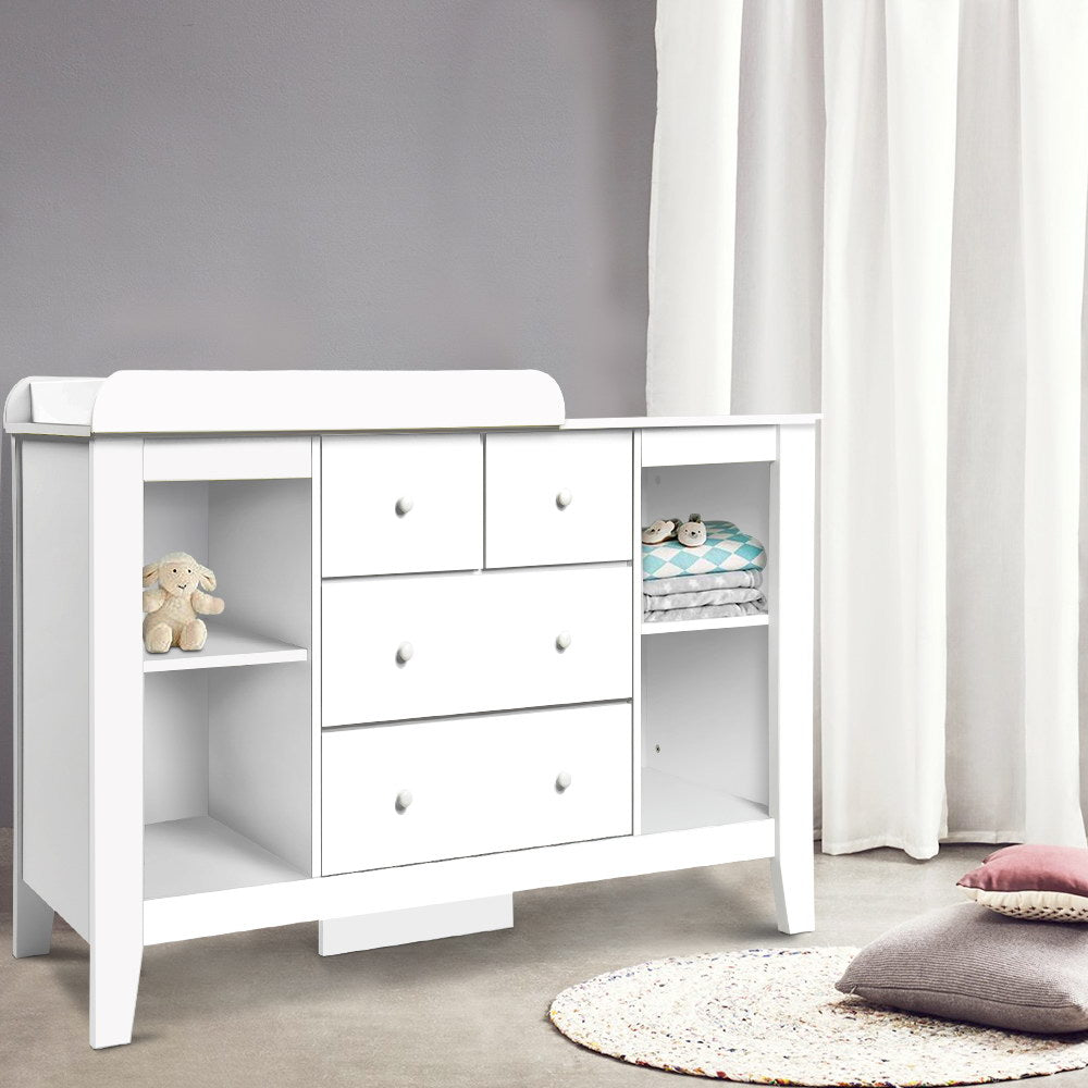 Keezi Baby Change Table Tallboy Cabinet White