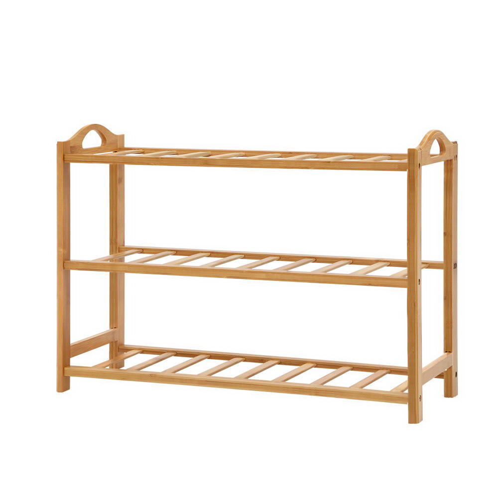 Artiss 3 Tiers Bamboo Wooden Shoe Rack