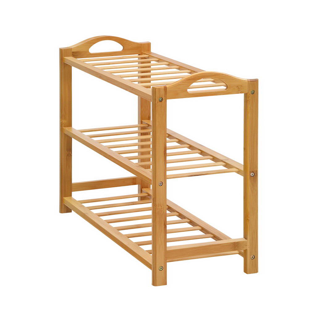 Artiss 3 Tiers Bamboo Wooden Shoe Rack