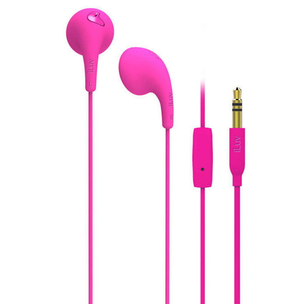 iLuv Bubble Gum Talk Earphones Pink 2 Pack