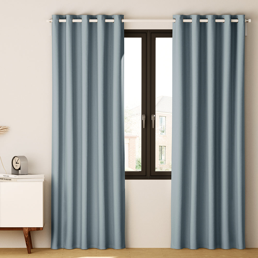 Artiss 2X Blockout Curtain Eyelet 180x213CM Grey