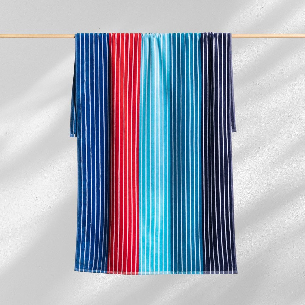 Canningvale Sorrentina 160cm Cotton Velour Beach Towel Nautical Stripe