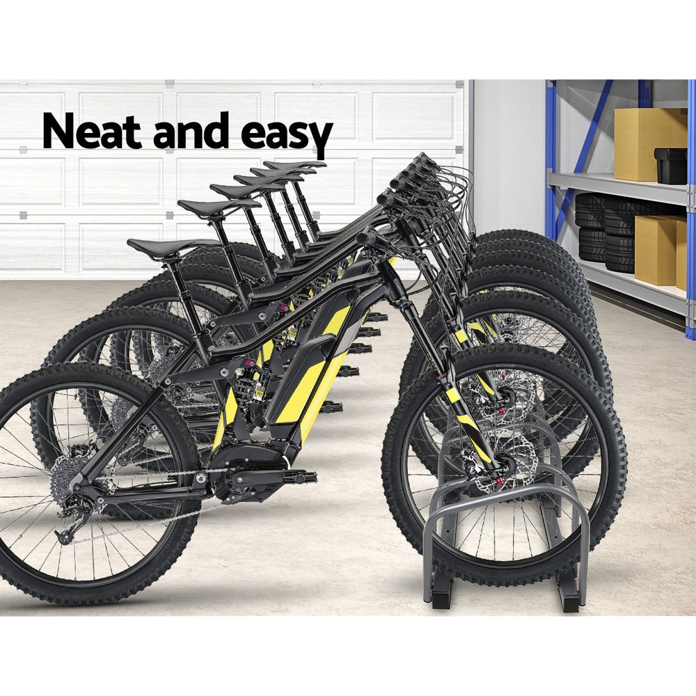 6 Bike Rack Floor Parking Storage Stand Bicycle