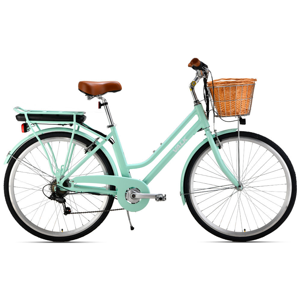 Valk Laneway 5 Vintage Electric Bike, Torque Sensor equipped eBike, Medium, Mint Green