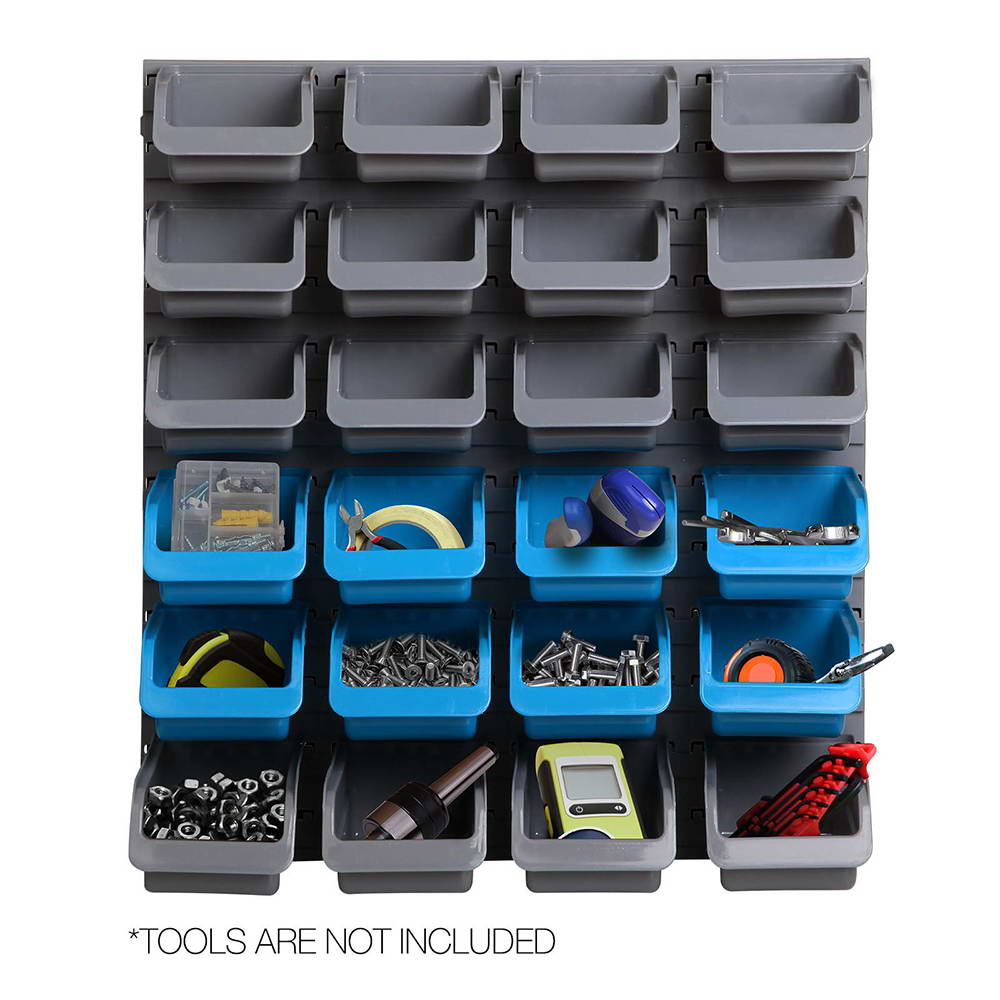 Giantz 44 Storage Bin Rack Wall Mounted Tool Organiser