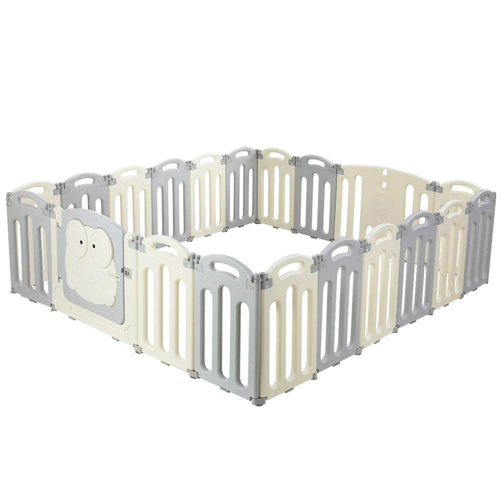 Keezi Baby FoldablePlaypen 20 Panels Grey