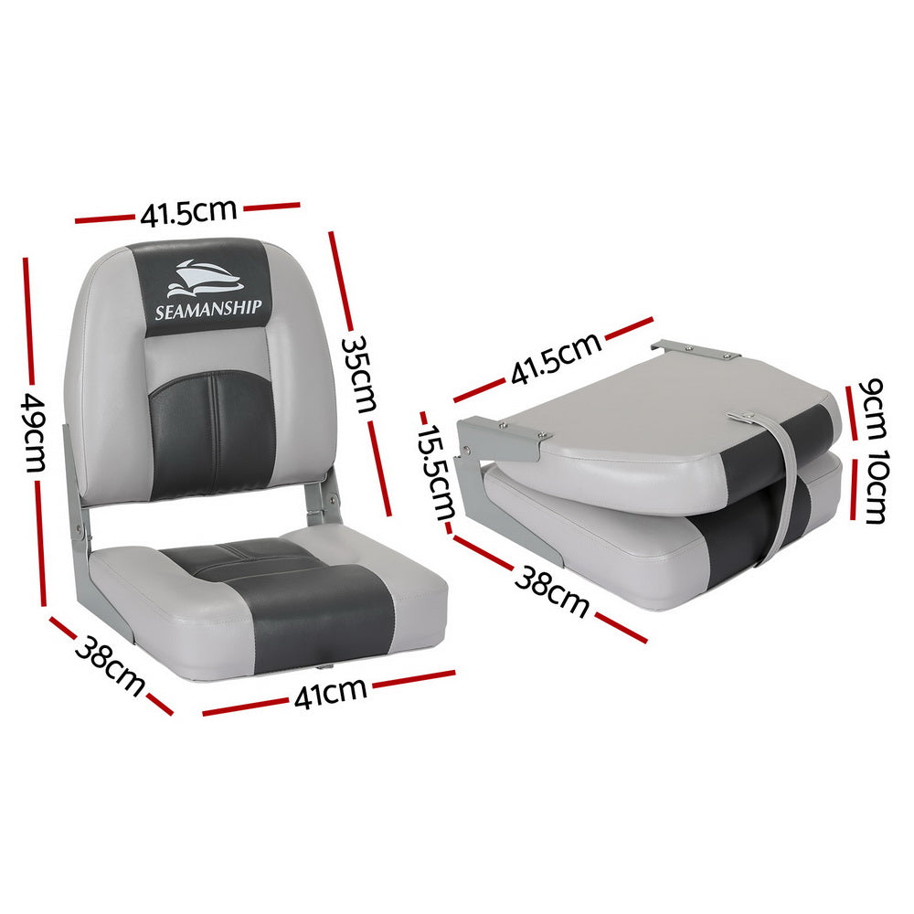 Seamanship 2X Folding Boat Seats Charcoal