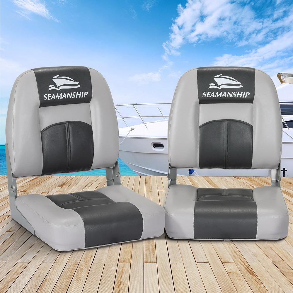 Seamanship 2X Folding Boat Seats Charcoal