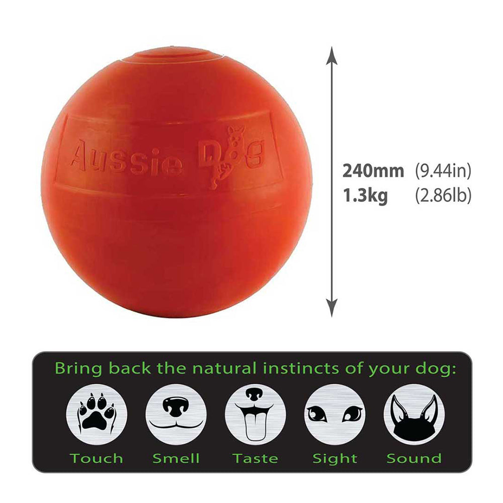 Aussie Dog 240mm Staffie Ball - Orange