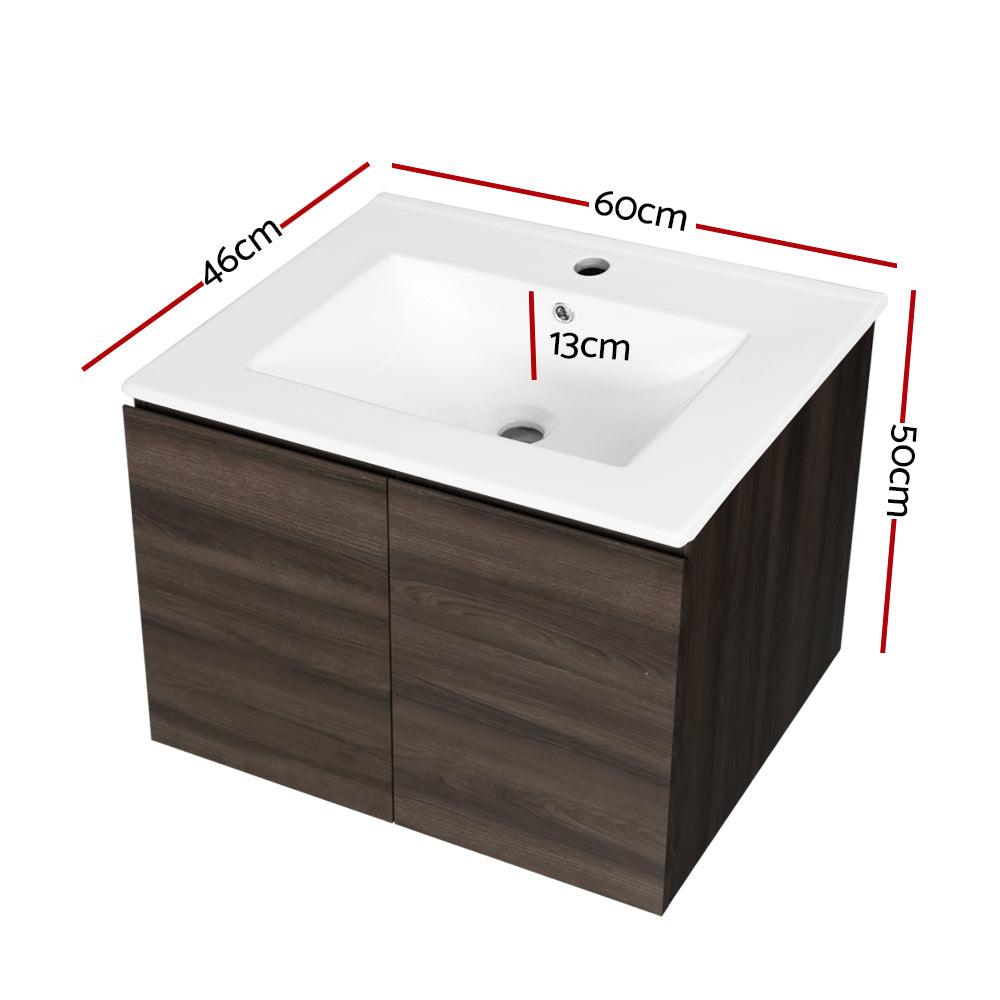 Cefito 600mm Bathroom Vanity Unit Basin Walnut