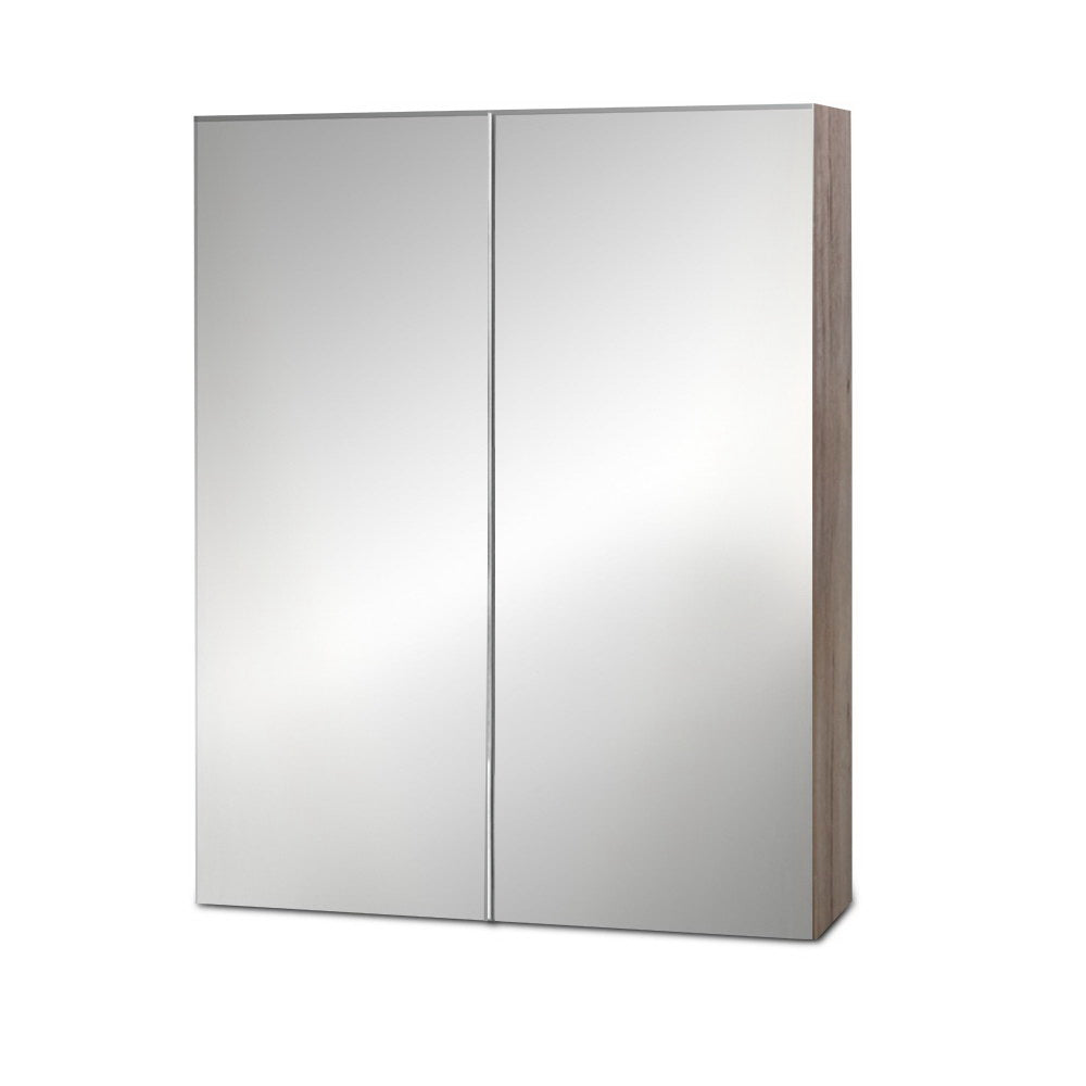 Cefito Bathroom Mirror Cabinet Vanity 600x720mm Oak